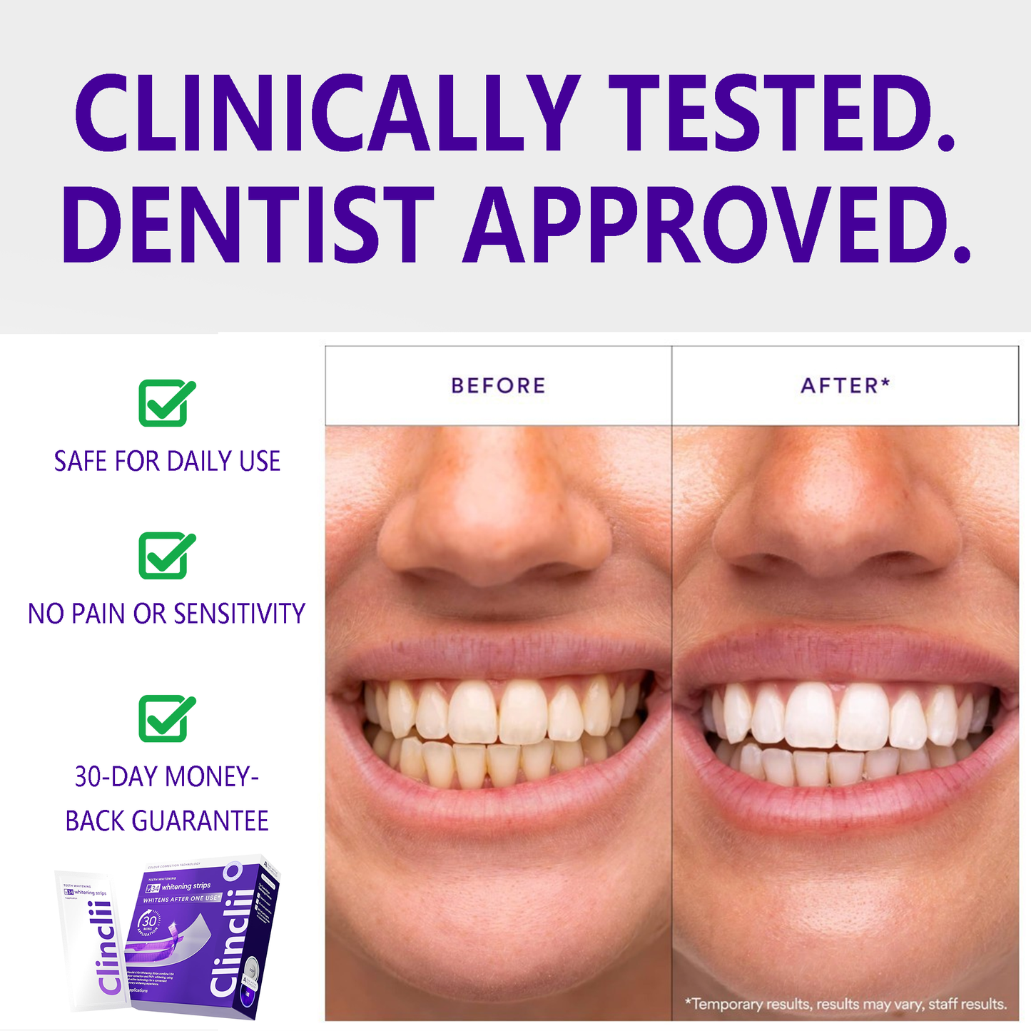 ✨Clinclii™ V36 Whitening Strips – Professional Teeth Whitening at Home(UPGRADED VERSION)